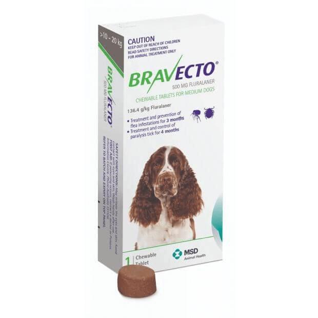 Bravecto Chews Medium Dog (10-20kg) Green 1 Pack - Epic Pet